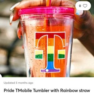 PRIDE TMOBILE TUMBLER CUP AND STRAW